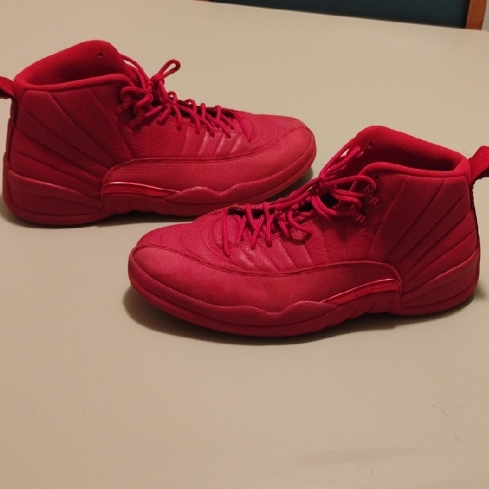 Jordan 12 Red High Top Sneakers Men's 12